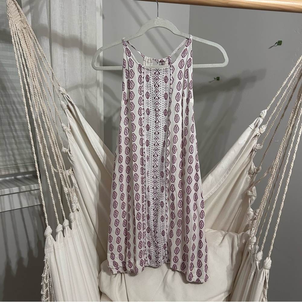 Boho Sleeveless dress with Purple Pattern